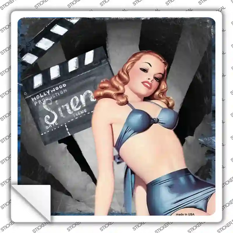 Actress Posing Novelty Square Sticker Decal