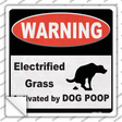 Warning Electrified Grass Novelty Square Sticker Decal