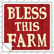 Bless This Farm Novelty Square Sticker Decal