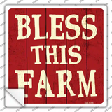 Bless This Farm Novelty Square Sticker Decal