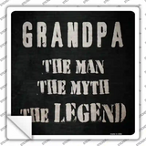 Grandpa The Legend Novelty Square Sticker Decal