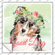 Australian Shepherd Good Dog Novelty Square Sticker Decal