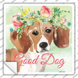 Beagle Good Dog Novelty Square Sticker Decal