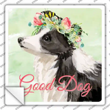 Border Collie Good Dog Novelty Square Sticker Decal