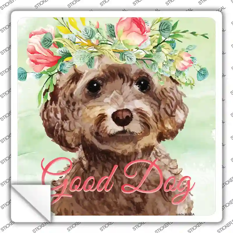 Cockapoo Good Dog Novelty Square Sticker Decal