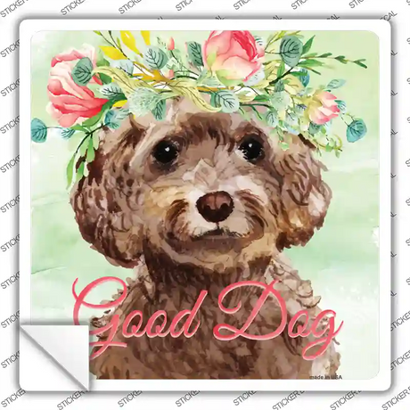 Cockapoo Good Dog Novelty Square Sticker Decal