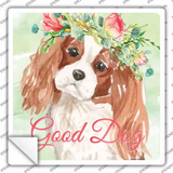 King Charles Spaniel Good Dog Novelty Square Sticker Decal