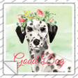 Dalmatian Good Dog Novelty Square Sticker Decal