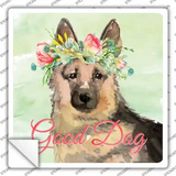 German Shepherd Good Dog Novelty Square Sticker Decal