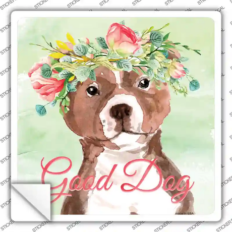 Bull Terrier Good Dog Novelty Square Sticker Decal