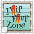 Flip Flop Zone Novelty Square Sticker Decal