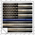 American Flag Thin Blue Line Novelty Square Sticker Decal