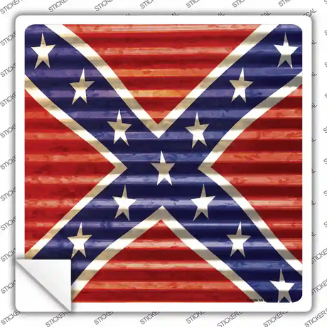 Confederate Flag Novelty Square Sticker Decal