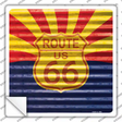 Route 66 Arizona Flag Novelty Square Sticker Decal