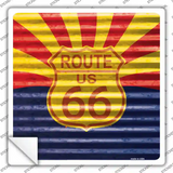 Route 66 Arizona Flag Novelty Square Sticker Decal