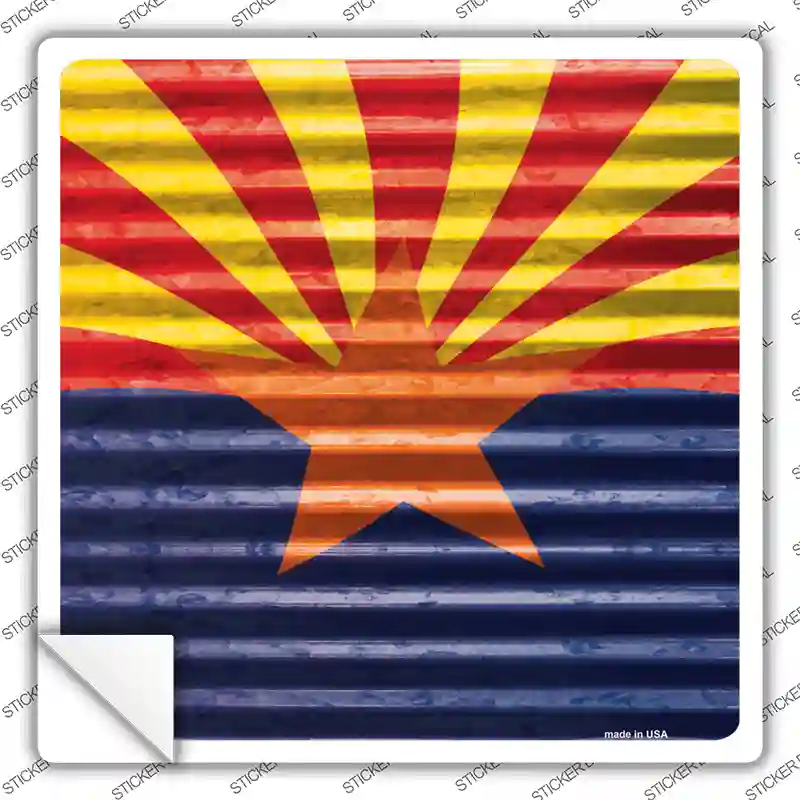 Arizona Flag Novelty Square Sticker Decal
