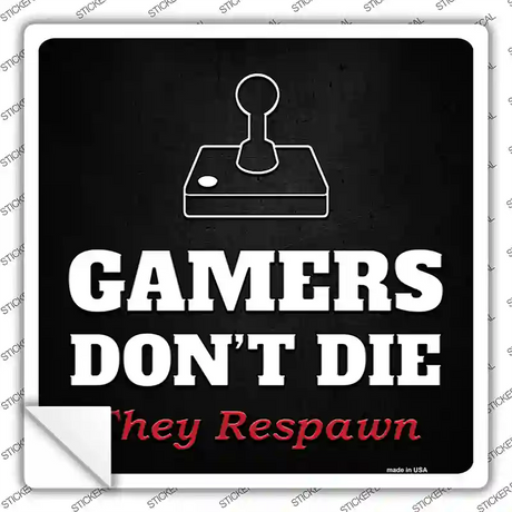 Atari Gamers Dont Die Novelty Square Sticker Decal