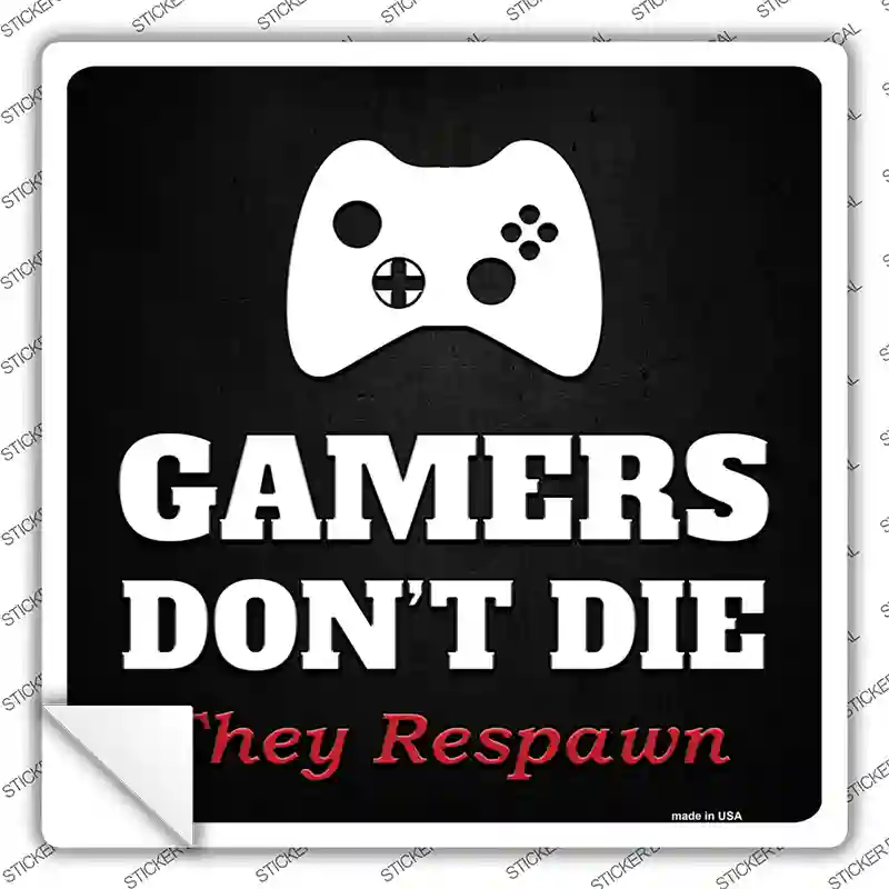 XBOX Gamers Dont Die Novelty Square Sticker Decal