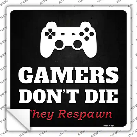 PlayStation Gamers Dont Die Novelty Square Sticker Decal