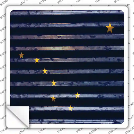 Alaska Flag Corrugated Effect Novelty Square Sticker Decal