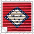 Arkansas Flag Corrugated Effect Novelty Square Sticker Decal