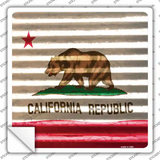 California Flag Corrugated Effect Novelty Square Sticker Decal