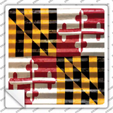 Maryland Flag Corrugated Effect Novelty Square Sticker Decal