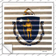 Massachusetts Flag Corrugated Effect Novelty Square Sticker Decal