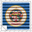 Minnesota Flag Corrugated Effect Novelty Square Sticker Decal