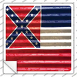 Mississippi Flag Corrugated Effect Novelty Square Sticker Decal