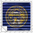 Nebraska Flag Corrugated Effect Novelty Square Sticker Decal