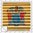 New Jersey Flag Corrugated Effect Novelty Square Sticker Decal