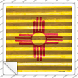 New Mexico Flag Corrugated Effect Novelty Square Sticker Decal