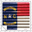 North Carolina Flag Corrugated Effect Novelty Square Sticker Decal