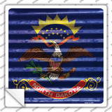 North Dakota Flag Corrugated Effect Novelty Square Sticker Decal