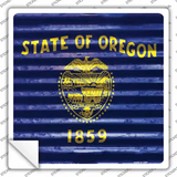 Oregon Flag Corrugated Effect Novelty Square Sticker Decal