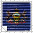 Pennsylvania Flag Corrugated Effect Novelty Square Sticker Decal