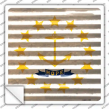 Rhode Island Flag Corrugated Effect Novelty Square Sticker Decal