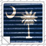 South Carolina Flag Corrugated Effect Novelty Square Sticker Decal