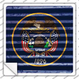 Utah Flag Corrugated Effect Novelty Square Sticker Decal
