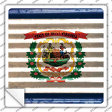 West Virginia Flag Corrugated Effect Novelty Square Sticker Decal