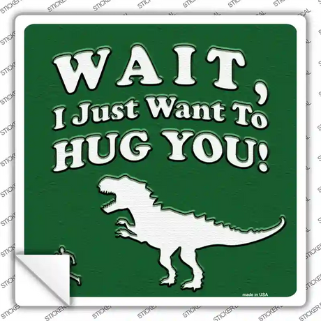 Just Want To Hug You Novelty Square Sticker Decal