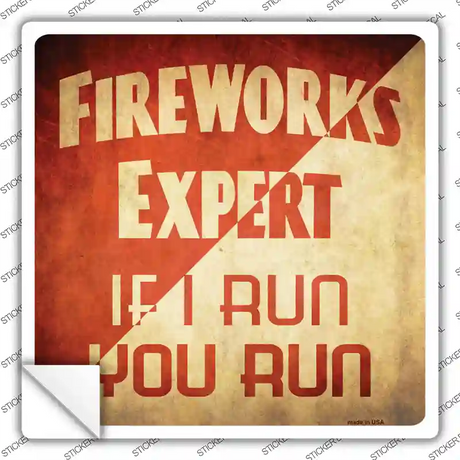 Fireworks Expert Novelty Square Sticker Decal