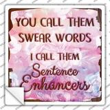 Sentence Enhancers Novelty Square Sticker Decal
