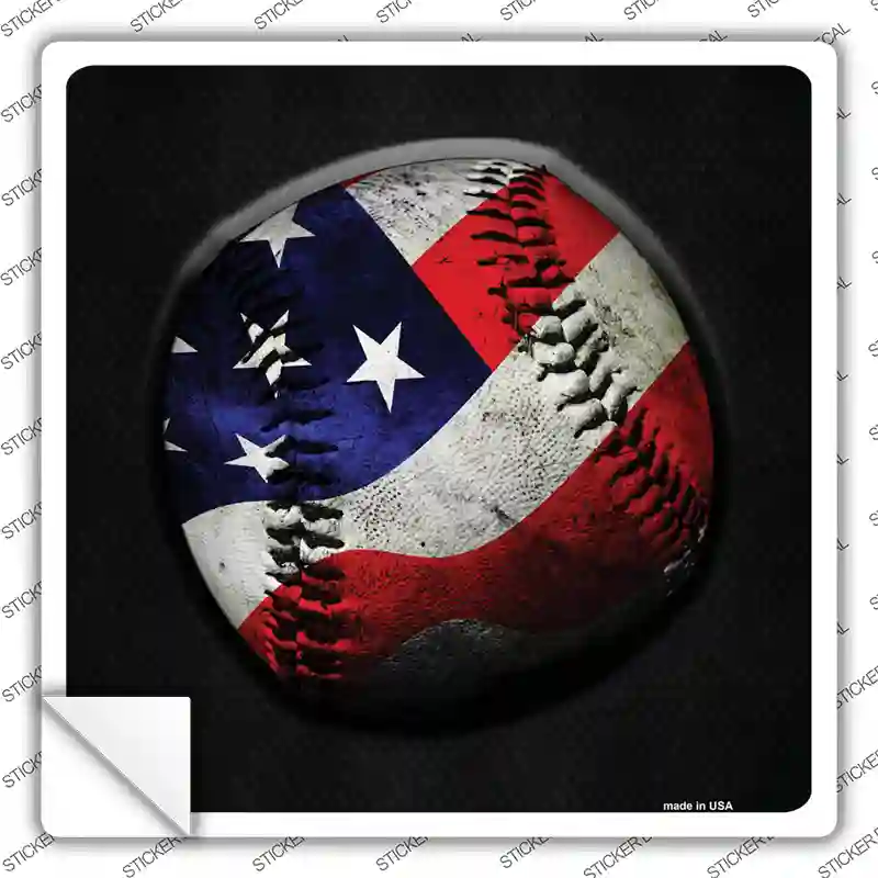 American Baseball Novelty Square Sticker Decal