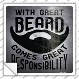 With Great Beard Novelty Square Sticker Decal