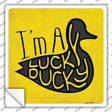 Im A Lucky Ducky Novelty Square Sticker Decal