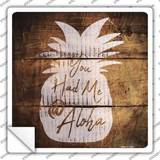 You Had Me At Aloha Painted Stencil Novelty Square Sticker Decal