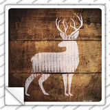 Deer Painted Stencil Novelty Square Sticker Decal
