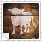 Cow Painted Stencil Novelty Square Sticker Decal